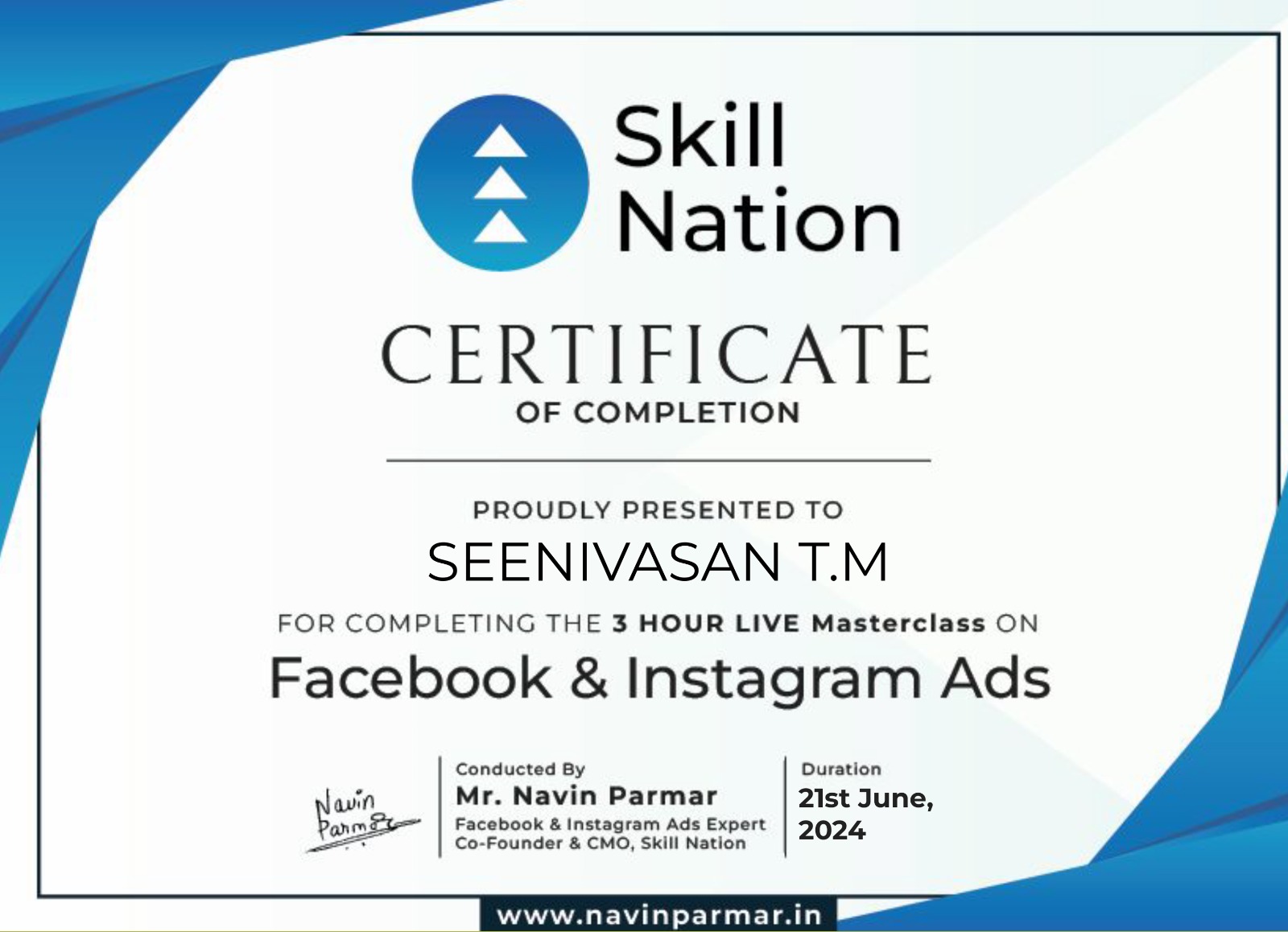 Facebook & Instagram Ads certificate